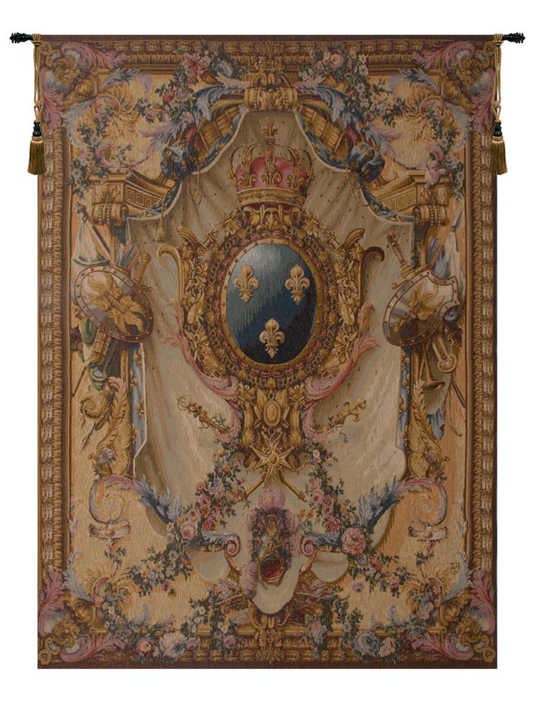 C Charlotte Home Furnishings Inc Grandes Armoiries Creme I French Tapestry Wall Hanging 78 X 59 Inch Viscose Cotton And Polyester Blend Wall Art Perfect For Home Decor And Wall Decor