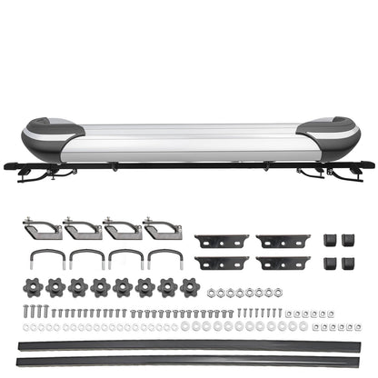 Roof Basket,Anti-Rust Aluminum Roof Basket,Universal Rooftop Cargo Carrier,Suitable for roof Racks, Equipped with crossbars,55“x39”x6“,250lb Supports,Medium Version (Silver)