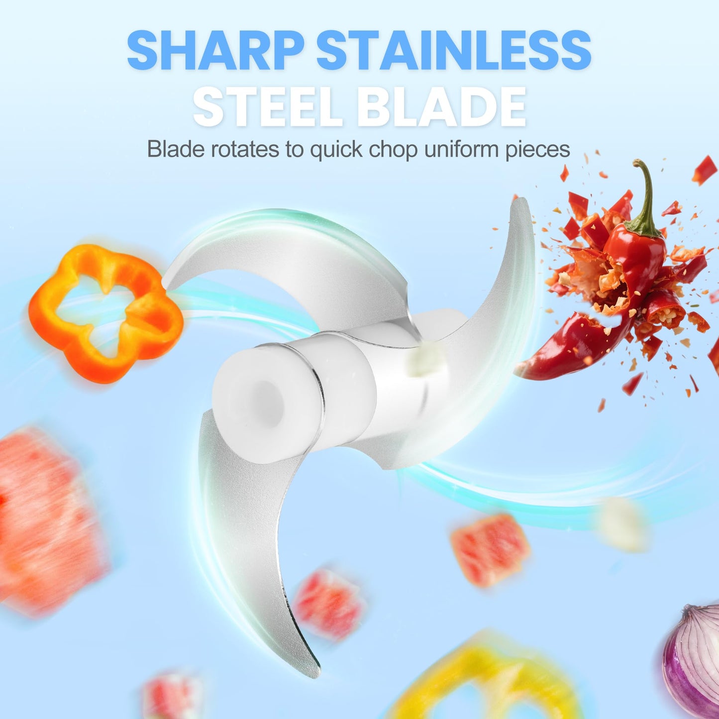 Electric Garlic Chopper, Mini Portable Veggie Chopper, 250ML Garlic Grinder Masher Onion Grinder, Blender to Vegetable, Wireless Food Processor for Ginger, Chili, Fruit, Meat, etc