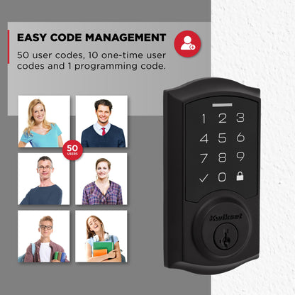 Kwikset SmartCode 270 Keyless Entry Electronic Touchpad Deadbolt Door Lock with Auto-Lock, Custom User Codes, Advanced Security in Satin Nickel Traditional