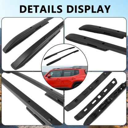ROSY PIXEL 4Pcs Roof Rack Side Rails + Cross Bars for 2016-2023 Jeep Renegade Rooftop Luggage Rack Black