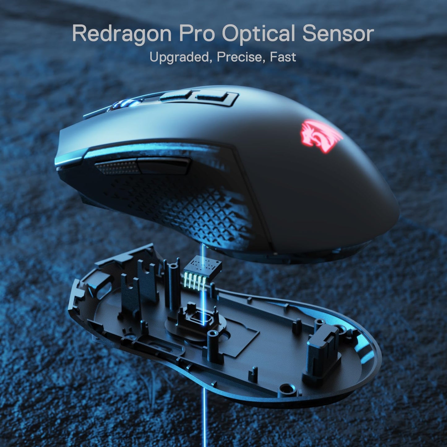 Redragon M693 Wireless Gaming Mouse, 8000 DPI Mice w/ 3-Mode Connection, BT & 2.4G Wireless, 7 Macro Buttons, Reliable Power Capacity for PC/Mac/Laptop