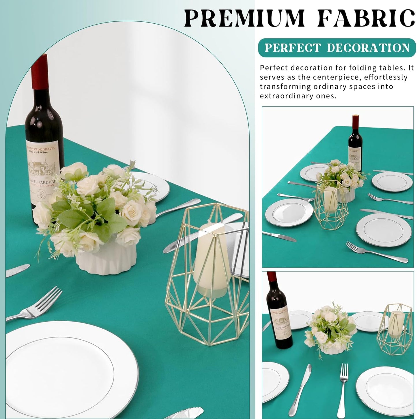 4 Pack 6 72 30 Inch Fitted Table Covers for Foot Tables - x Rectangle Table Cloth for Folding Tables Polyester Fabric