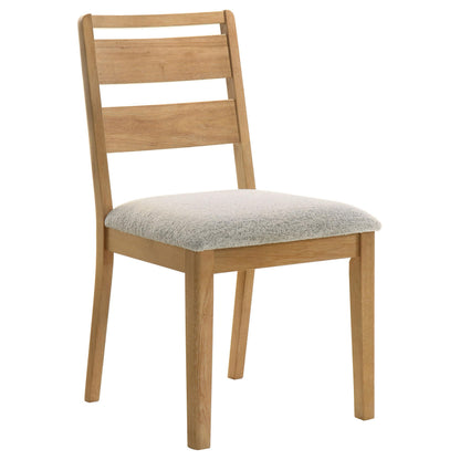 Coaster Home Furnishings - Duncan - Wood - Dining Side Chairs with Ladder Back Design, Cushioned Seat, Tapered Legs and Rounded Edges - Dining Room - Set of 2 - Washed Oak - 193652