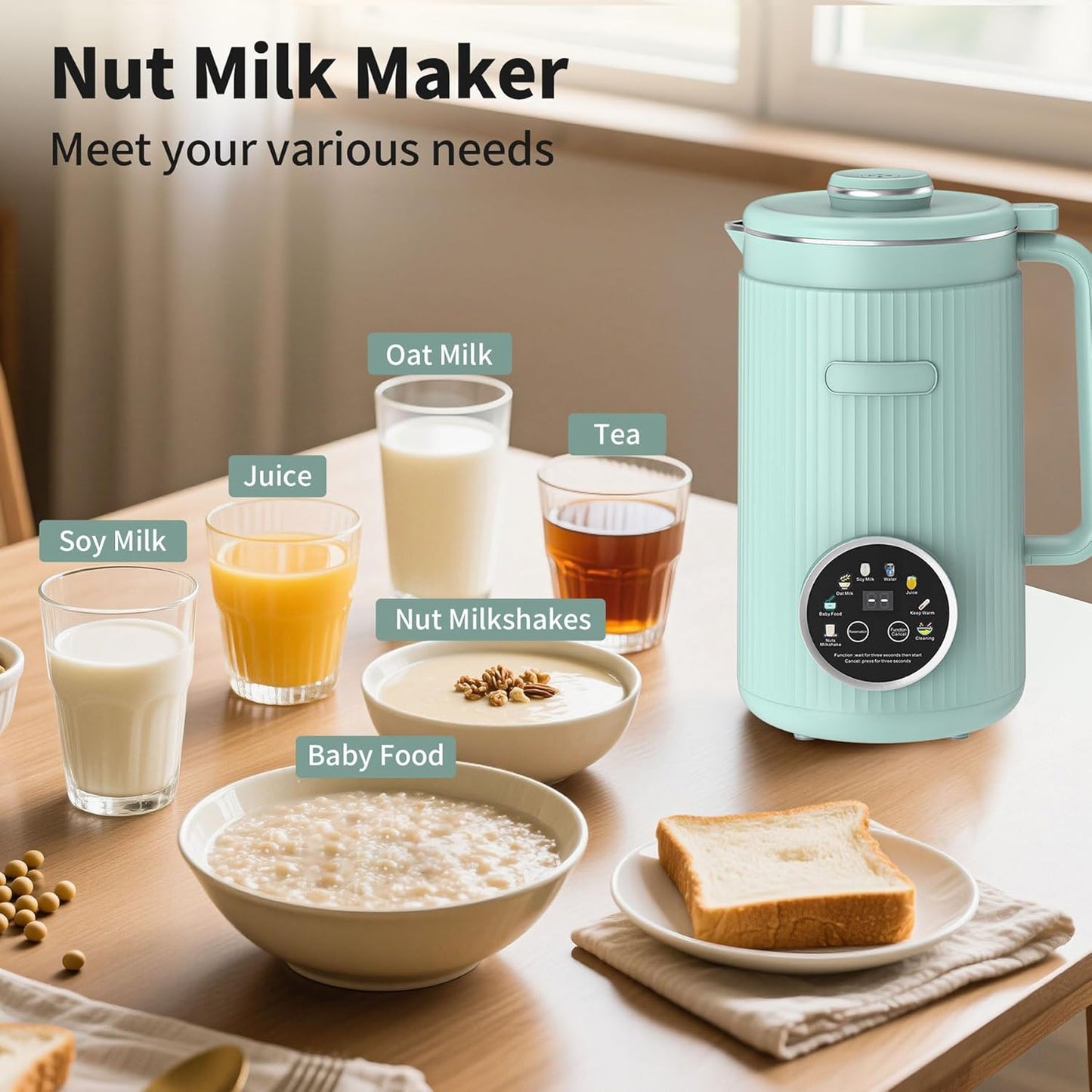 8 1 20 Bladers,40oz VBGK in Nut Milk Maker Blender With Soy, Almond, Oat, Coconut, Plant Based and Non Dairy Beverages