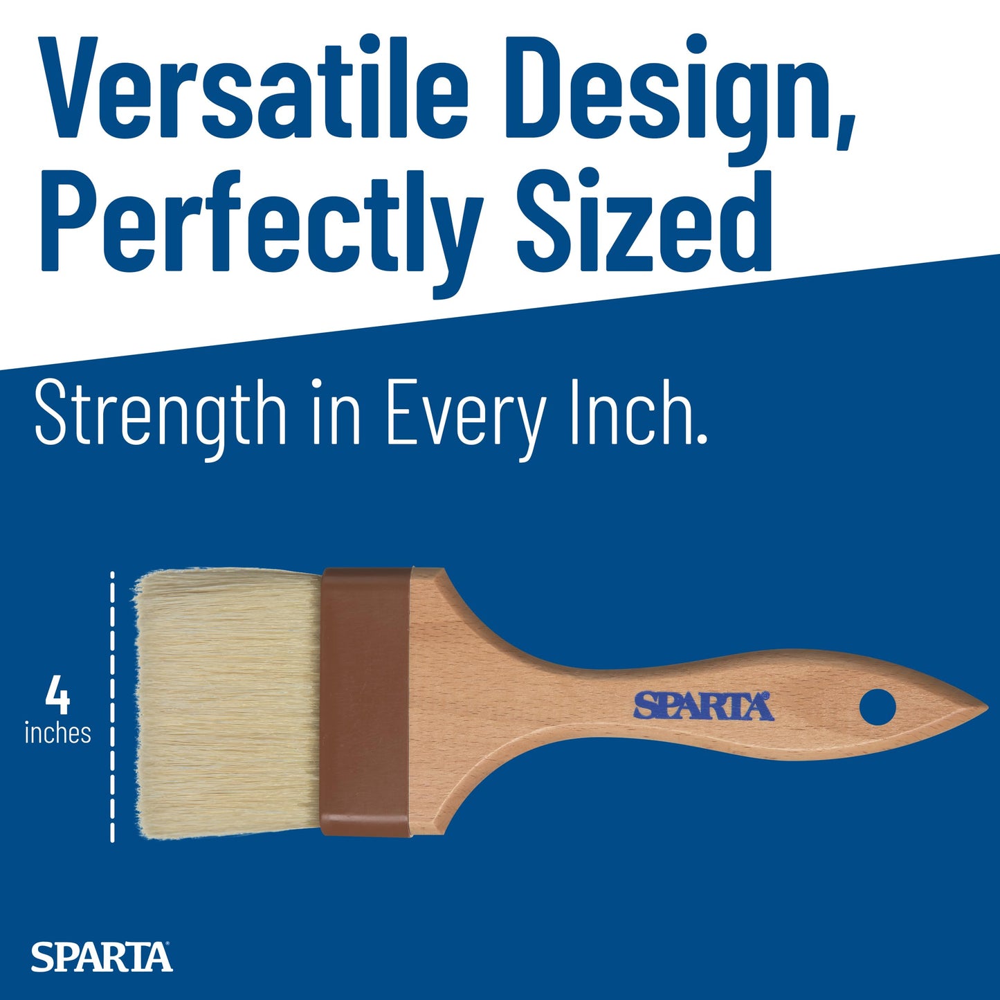 SPARTA 4037600 Boarhair Basting Brush, Flat Brush with Flat Brushhead, 9.25"L x 4"W, Wood Handle