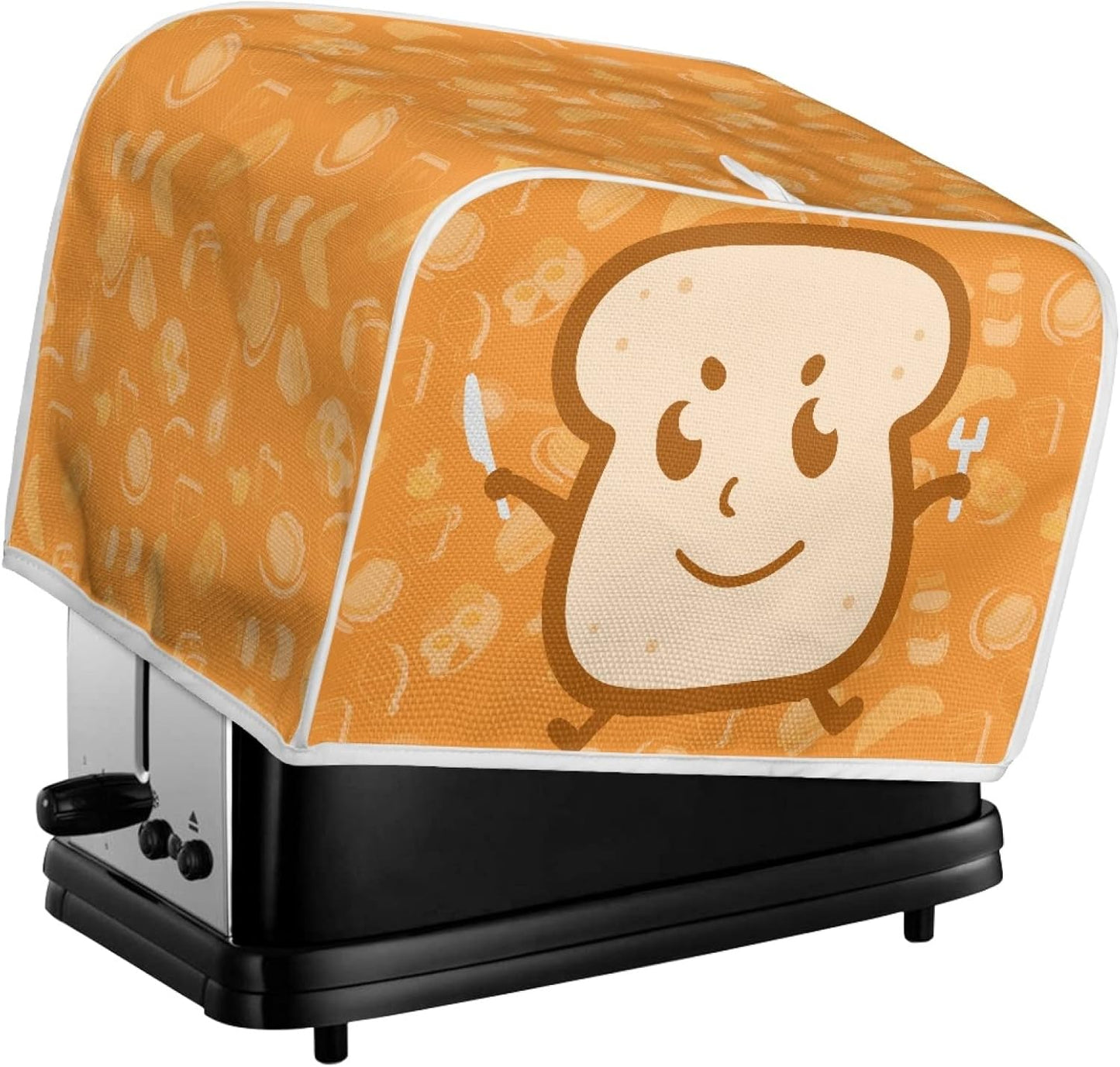 Cartoon Toaster Design 4 Slice Cover, Decorative Small Kitchen Appliance Dust and Fingerprint Protection