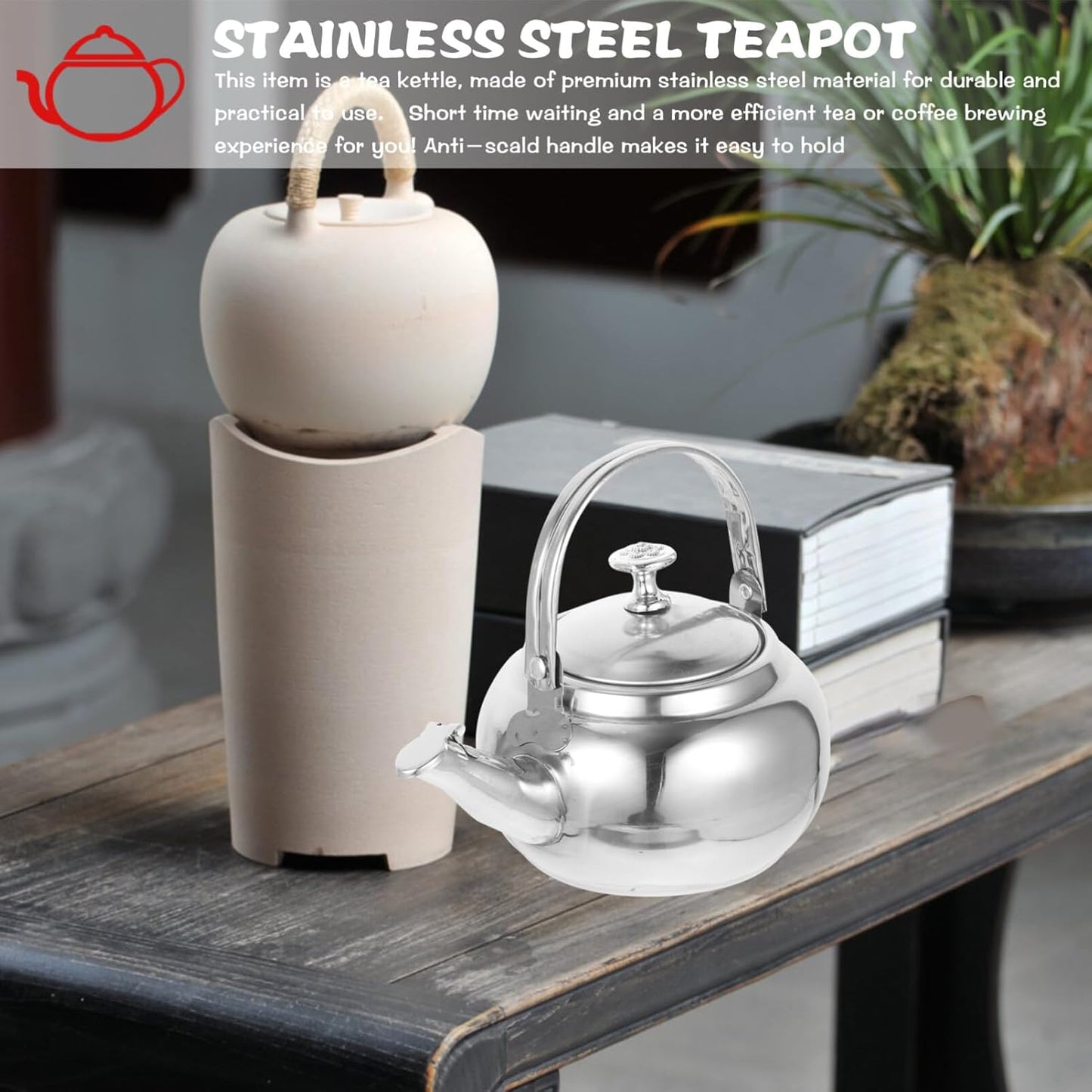 Ciieeo Stainless Steel Whistling Tea Kettle, Stovetop Teapot with Filter for Stove Top
