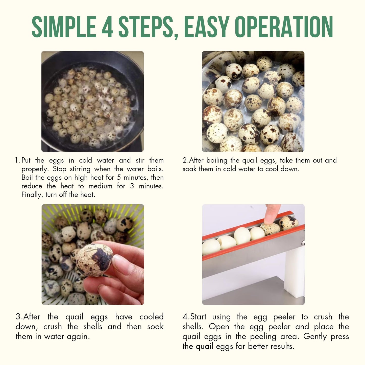 110V Electric Quai Egg Peeler, 28W Commercial Semi-Auto Quai Eggs Sheller, 304 Stainless Steel Quail Egg Peeling Machine, Fresh Hard Boiled Quail Eggs Huller 150RPM