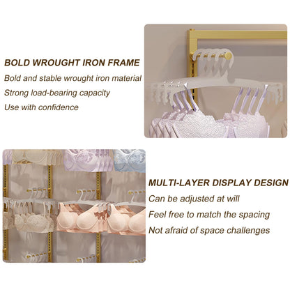 Boutique Clothing Store Garment Rack for Lingerie Display and Handbag Organization Multifunctional Underwear Bra Gloves Socks Swimsuit and Beachwear Commercial Shelves Stand