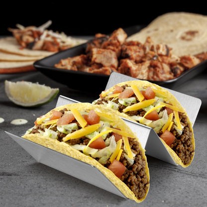 Taco Holder Set of 4 Stainless Steel Taco Holder Each Metal Taco Stands for 2 Tacos, Dishwasher Microwave Safe (Set of 4)