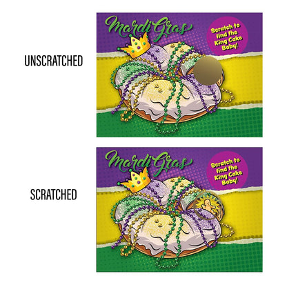 My Scratch Offs Mardi Gras King Cake Scratch Off Game Cards 26 Pack - 24 Non-Winning and 2 Winning per Pack