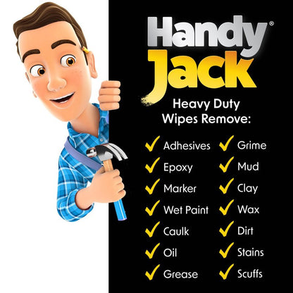 Wipex Handy Jack Heavy Duty Wipes, Dual Texture Cleaning Cloth, Use on Hands, Equipment, Tools - Removes Paint, Adhesives, Oil, Grease, & Dirt, Bulk Size, 260 Count (Pack of 1)