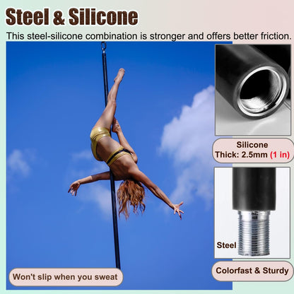 Minglez 6.6 ft / 9.8 ft Flying Pole for Aerial Dance, Portable Stripper Dancing Pole for Exercise, Professional Suspension Fitness Tube for Pub/Apartment(Black,3.0m/9.8ft)