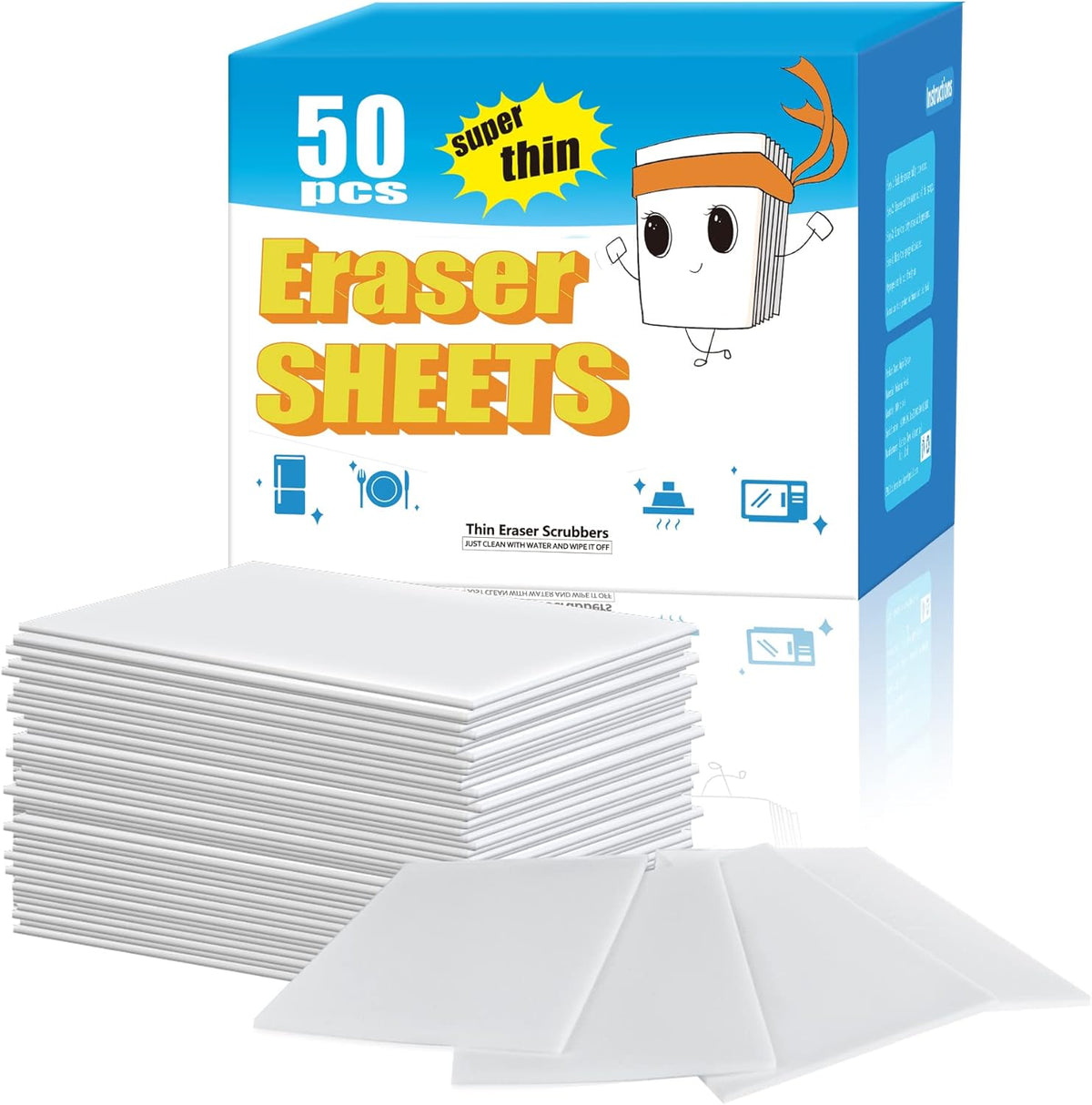 Skiennix Magic Cleaning Sponge Eraser Sheets - 50PCS Reusable Nano Cleaner Pads for Kitchen & Bathroom