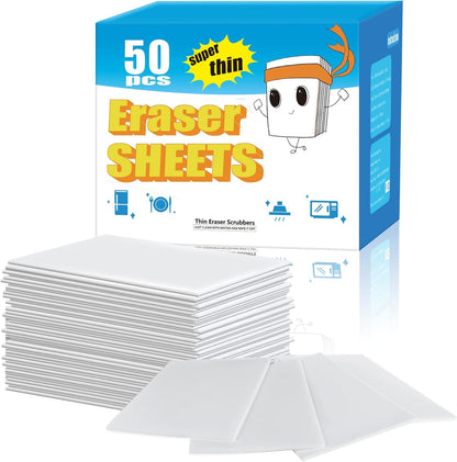 Skiennix Magic Cleaning Sponge Eraser Sheets - 50PCS Reusable Nano Cleaner Pads for Kitchen & Bathroom