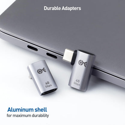 Cable Matters Combo-Pack 40Gbps Right Angle USB-C Adapter Kit, Up to [4K@240Hz Video, 240W Charging, 40Gbps Data Transfer] 90 Degree USB C Adapter, Compatible with Thunderbolt 4, iPhone 16, Steam Deck