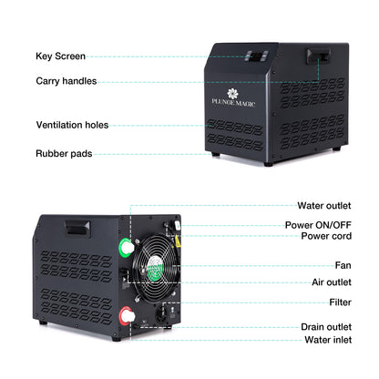Plunge Magic M3 Smart Cold Plunge Chiller for Ice Baths 1/3HP | Precise Temperature Control | Mobile App Control | Quick 5-Minute Setup | Energy-Efficient | Boost Recovery, Sleep, & Fat Loss