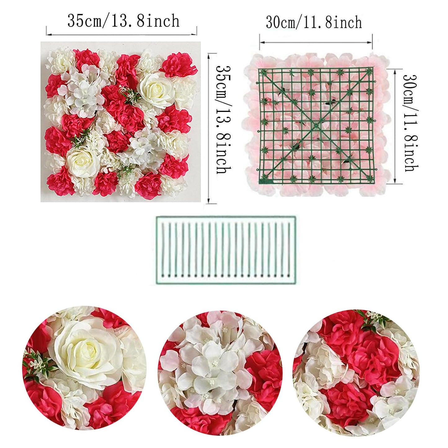 JIIPOREGJ Artificial Flower Wall Panel,3D Flower Wall Décor Backdrop for Wedding Background Party Panels Decoration,35 * 35Cm,20pcs