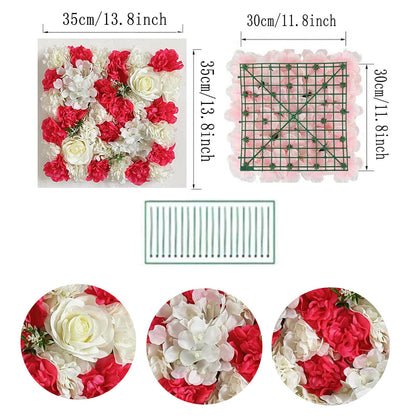 JIIPOREGJ Artificial Flower Wall Panel,3D Flower Wall Décor Backdrop for Wedding Background Party Panels Decoration,35 * 35Cm,20pcs