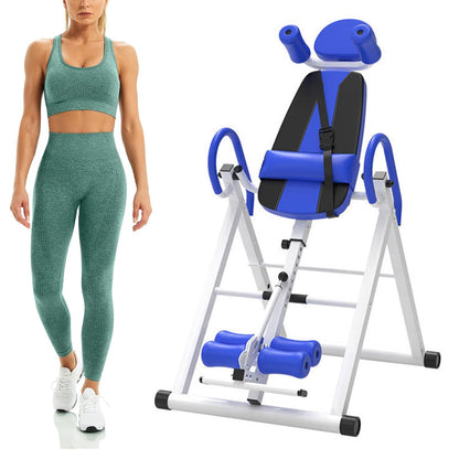 Heavy Duty Inversion Table, 330lbs Capacity with Adjustable Protective Strap, Inversion Table for Back Pain Relief, Updated (Color : Blue)