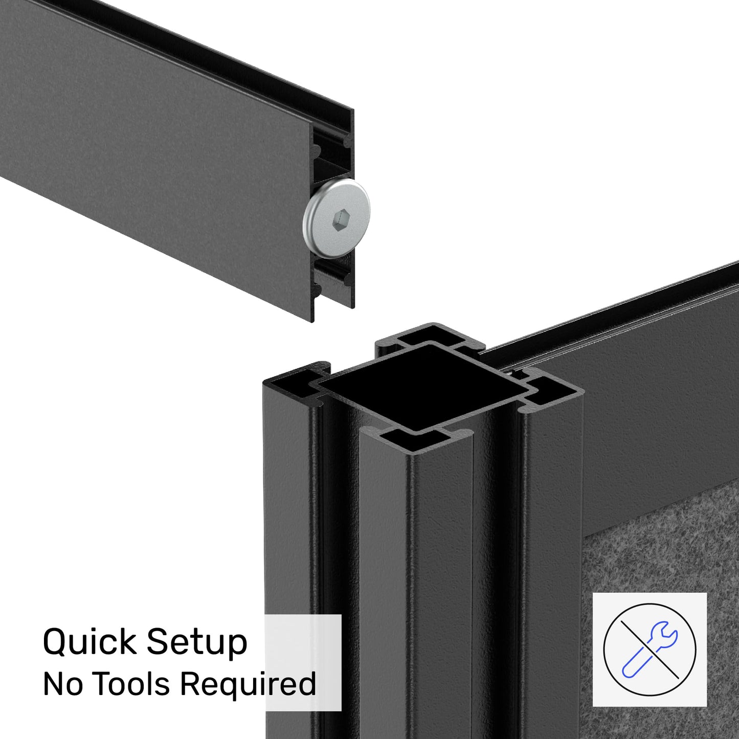 Workflow Modular Wall | Room Divider with Whiteboard, Sound Dampening, & Frosted Acrylic Panels | Expandable Office Partition for Privacy & Stability (53" x 70")