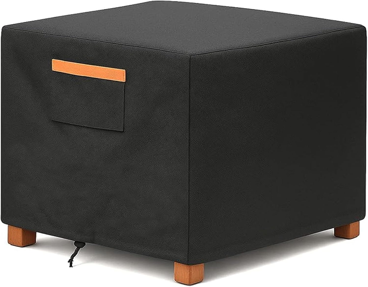 BRUXOLAY 600D 32 32 18 Inches Waterproof Patio Ottoman Cover, Heavy Duty Square Outdoor Side Table Furniture Cover