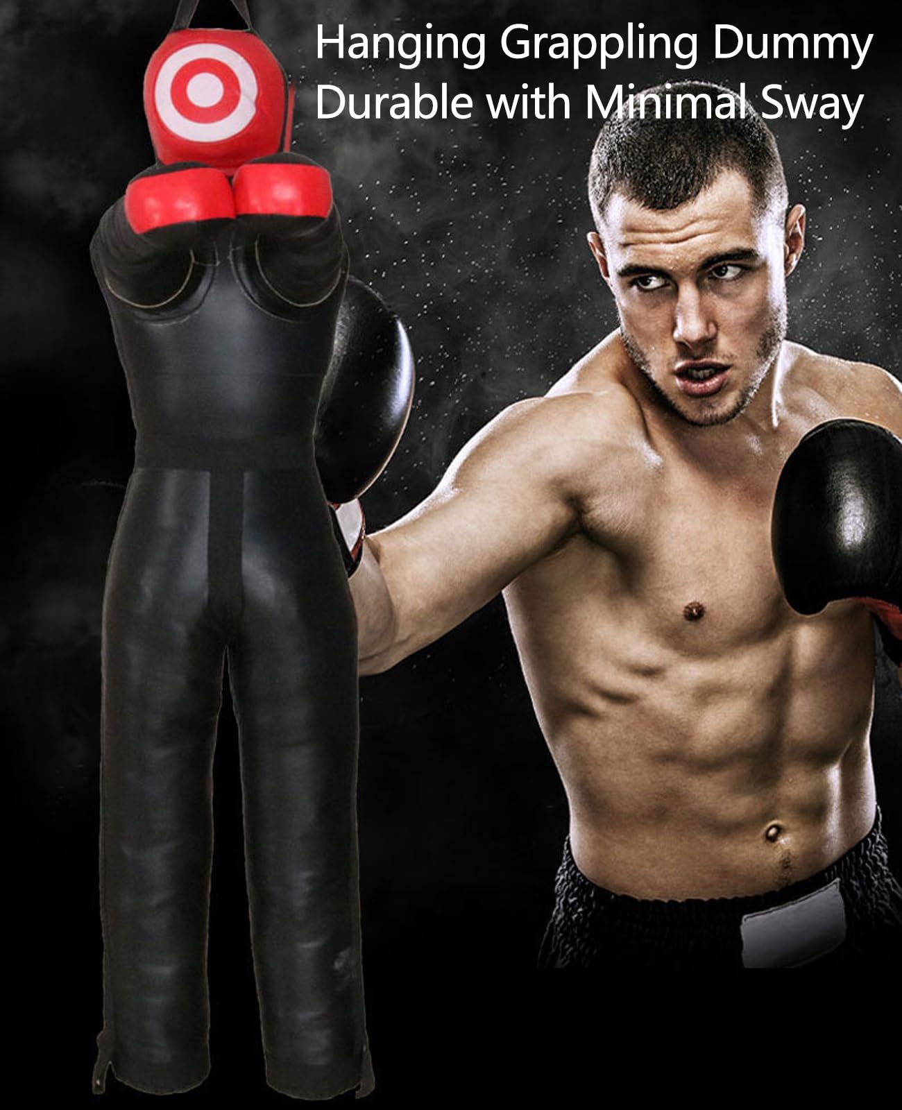Hanging Grappling Dummy, Martial Arts Doll, MMA Wrestling Dummy, Durable Canvas Fabrics, Standing Sitting Laying Throwing, for Boxing Karate Training UNFILLED(160cm)