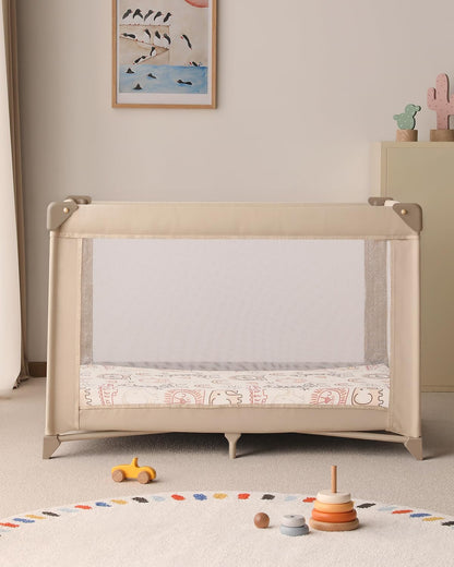 Yoofoss Baby Pack and Play Sheets - Ultra Soft 2-Pack Fitted Mini Crib Sheets | 38x26, Neutral Animal Design