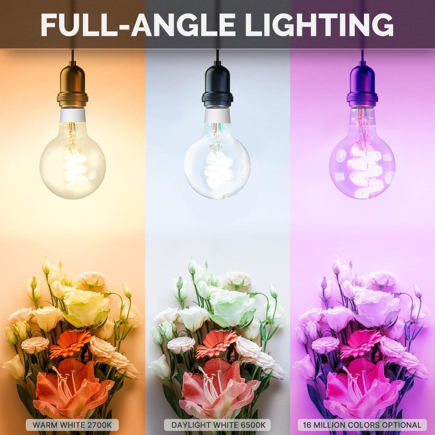 MOES Smart ST64 Edison LED Light Bulbs, Color Changing WiFi ST21 Smart Bulbs, 2700K-6500K CW& RGB Dimmable, Smart Life Remote Control, Work with Alexa/Google Home, 470lm 5W (40W Equivalent) 2 Pack