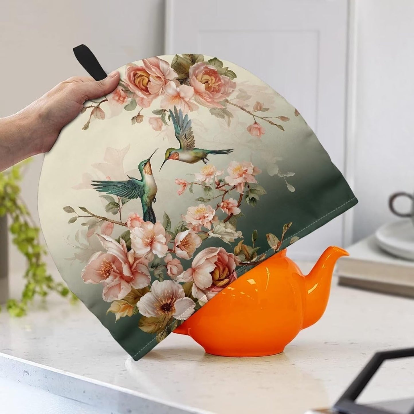 Cute Hummingbird Tea Cozies for Teapot, Portable Kettle Cover, Dust Proof Insulated Tea Pot Warmer