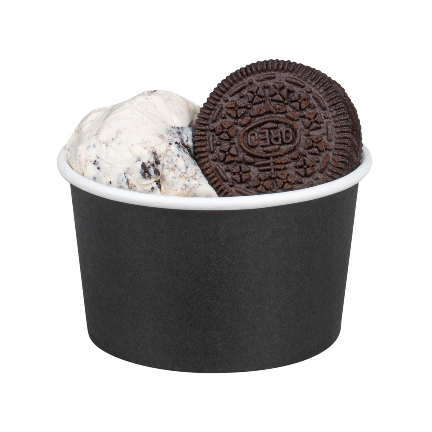 Coppetta 5-Ounce Dessert Cups, 200 Disposable Ice Cream Cups - Lids Sold Separately, Sturdy, Black Paper Frozen Yogurt Bowls, For Hot And Cold Foods, Perfect For Gelato Or Mousse - Restaurantware