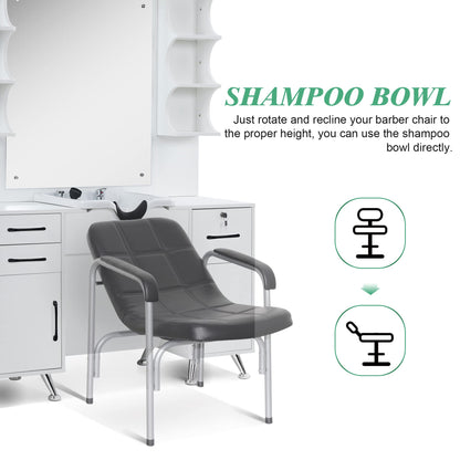 BarberPub Backwash Shampoo Bowl Cabinet, Wall Mount Station with Mirror, Storage Cabinet with Drawers & Shelf 3141 (White)