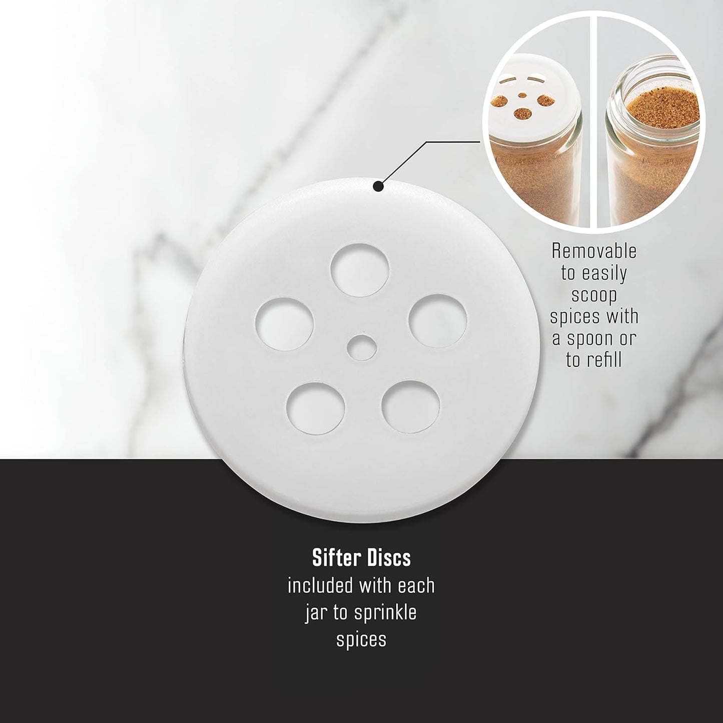 16 Countertop 5 Kamenstein Jar Warner Revolving Spice Rack Organizer with Lift & Pour Caps and Spices Included, FREE