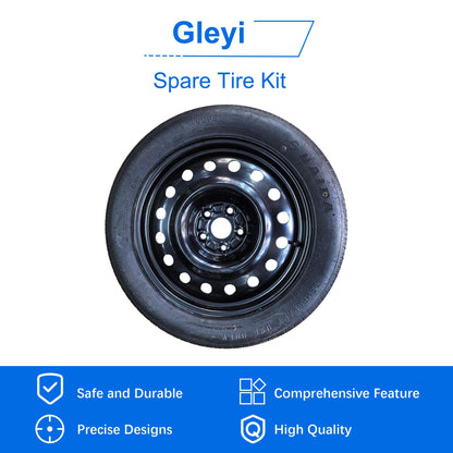 Gleyi Spare Tire Kit Compatible with 2020-2026 Tesla Model Y - Includes 18x4 Rim, 155/85R18 Spare Tire, 28.5” Rolling Diameter, Includes car Jack kit and Spare tire Bag.