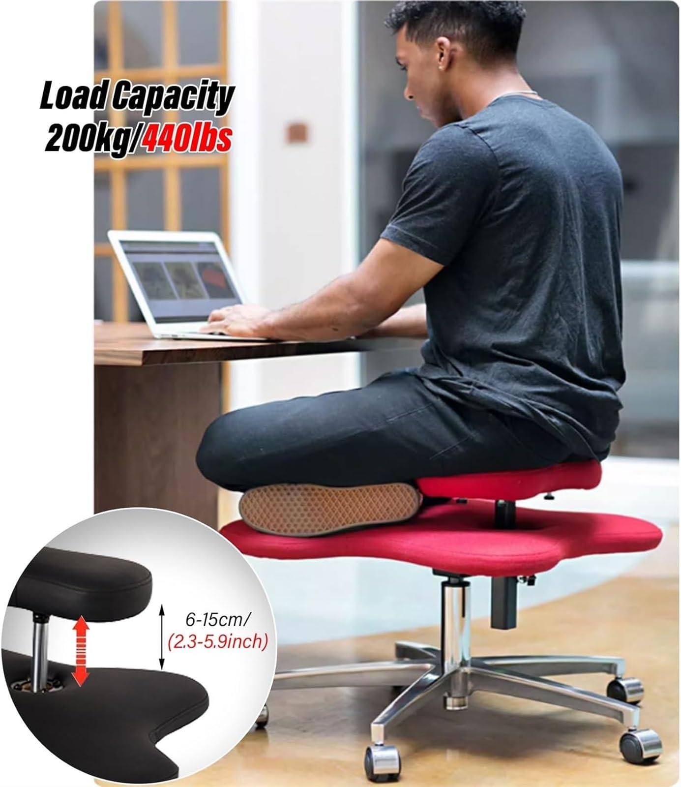 Meditation Chair,Cross Legged Chair, Ergonomic Cross Legged Chair for Home/ADHD Gameing Chairs for Adults Cross Legged, White Black Meditation Chair(Pink)