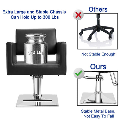 Hairdresser Barber Salon Chair,Capacity 330 Lbs - with Heavy Duty Hydraulic Pump, 360° Swivel Adjustable Spa Beauty Equipment, Hair Stylist Women Man for Barbershop,Home Hairdresser Barber (Black)