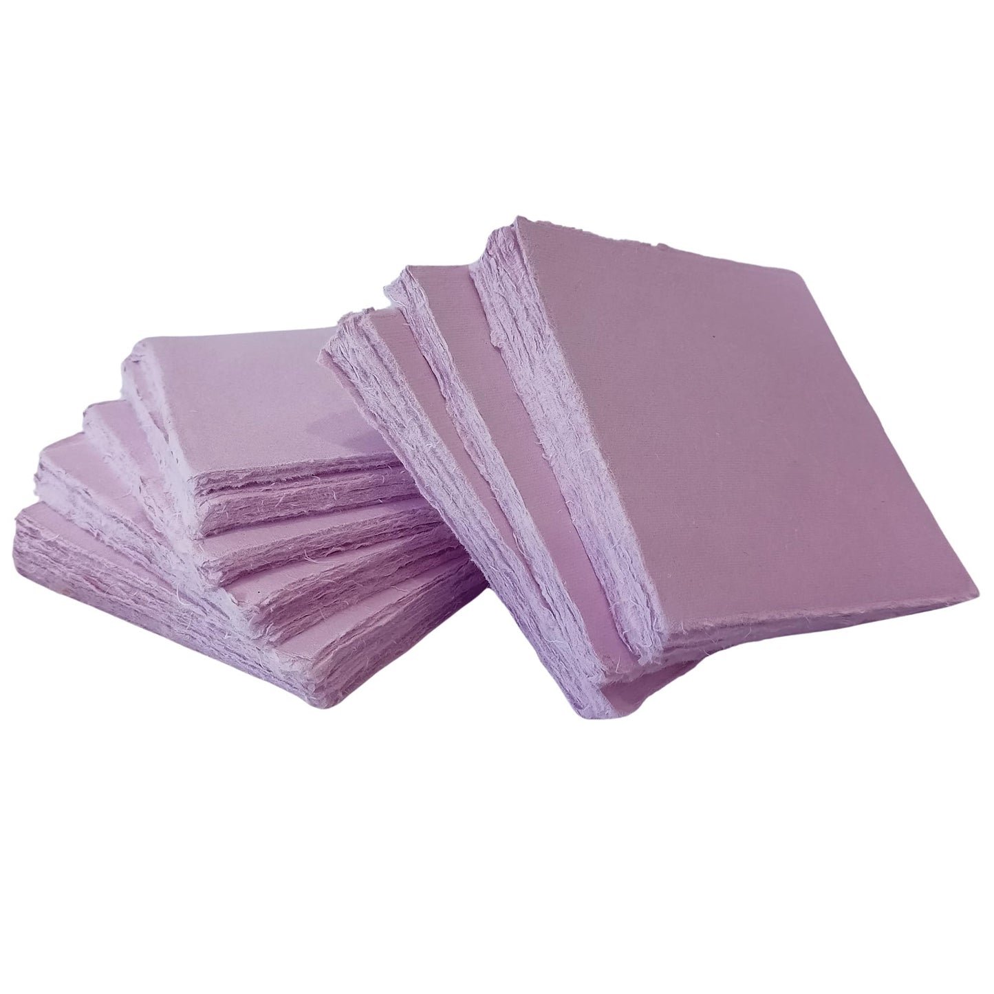 Deckle Papers® Handmade Cotton Paper Square Card Stock for Envelope Making, Calligraphy, Wedding Invitation, Menu Cards, Drawing, Watercolor, Origami Paper-Pack of-50-Purple (5x5 Inch)