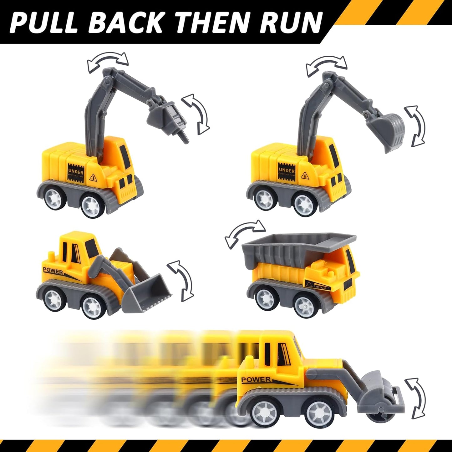 12 3 Pcs Construction Birthday Candles, Number Candle Construction Cake Topper, Digger Cake Topper for Boys Girls
