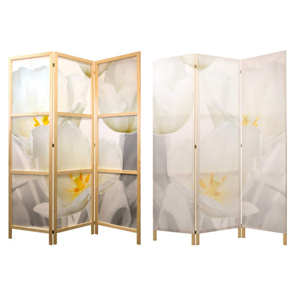 artgeist Japanese Room Divider Flowers 53 x 67 in - 3 Panel Folding Screen Japan Design Home Decoration Art Deco b-C-0395-z-b