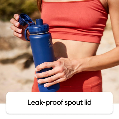 Takeya Actives Stainless Steel Water Bottle, Insulated Spout Lid, Keeps Drinks Cold 24 Hrs, Leakproof, Durable, Dishwasher Safe, Ideal for Gym, Travel, Fits Most Cup Holders, 22 oz/Blush
