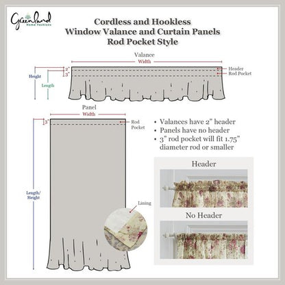 Greenland Home Astoria Semi-Sheer Window Valance – Decorative Treatment for Living Room, Bedroom, or Kitchen, 84 W x 19 L, Spice