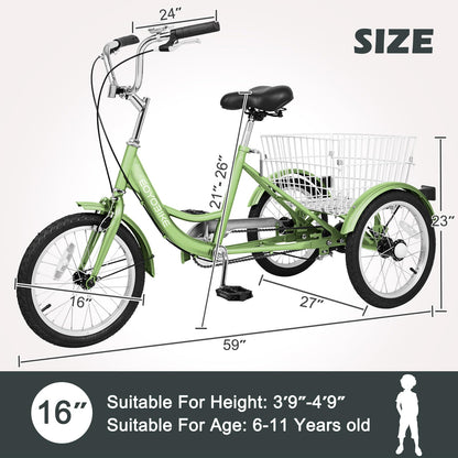 H&ZT Adult Tricycle, 3 Wheeled Bike, Trike Cruiser Bike, with 7-Speed Gear, Parking Brake Handle, Low Step, Large Rear Basket, Elderly Friendly, for Men, Women, and Teens
