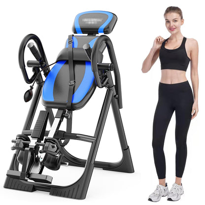 Heavy duty inversion table for back pain relief, capacity of 330 LBS, back inversion table with 180 degree full inversion
