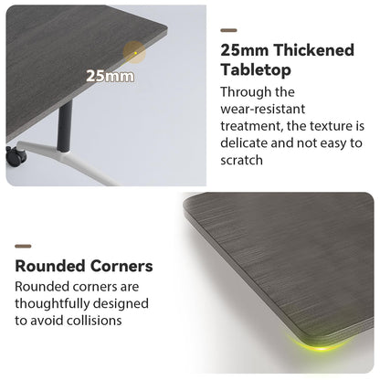 Folding Conference Room Tables, Seminar Conference Table Modern Flip Top Training Meeting Tables, Conference Room Table with Wheels for Home Office Classr,4 Pack 55.1inch