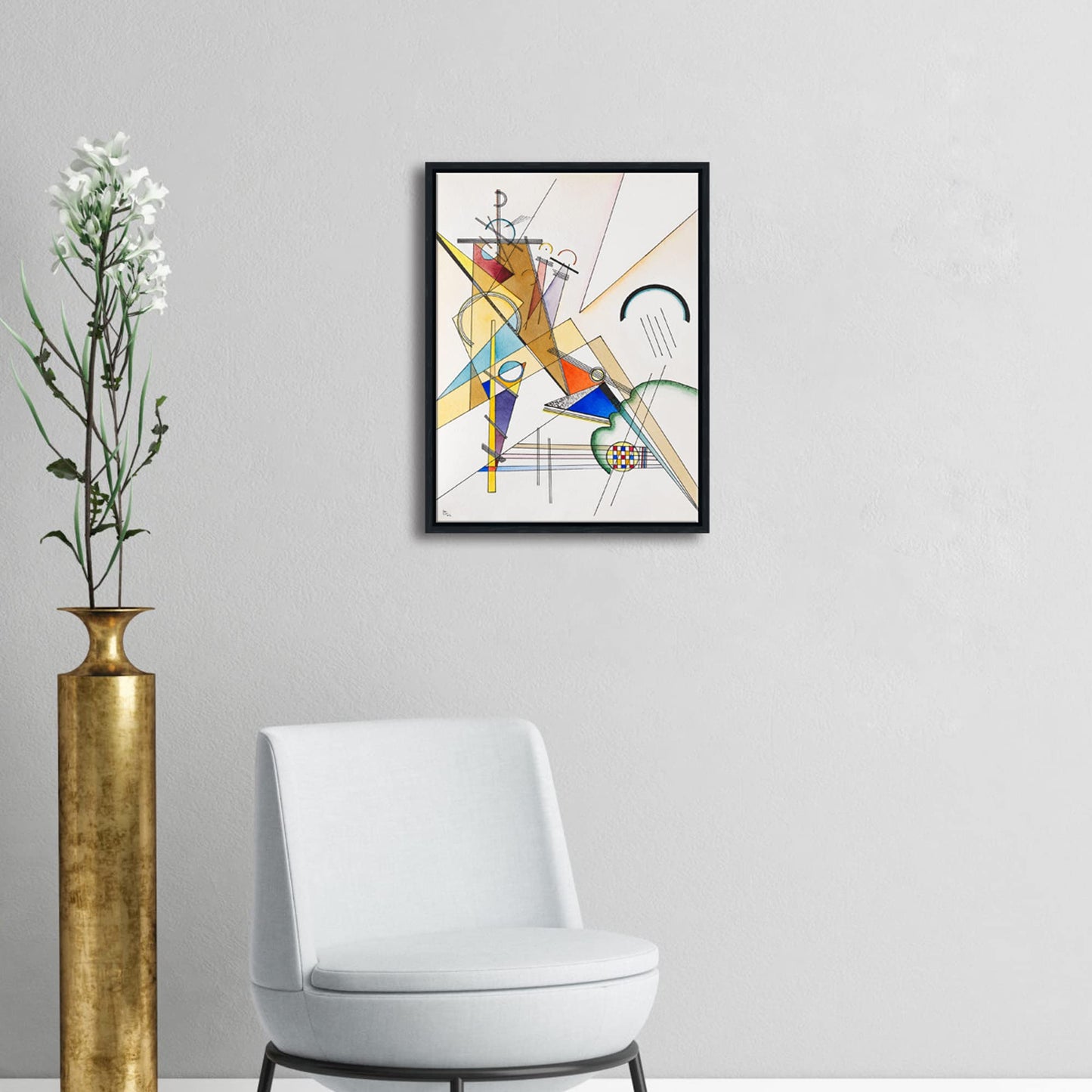 Wieco Art Framed Canvas Wall Art Composition VII, 1913 by Wassily Kandinsky Classic Abstract Famous Paintings Reproductions Canvas Wall Art for Home Decoration