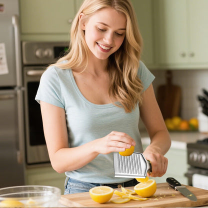 Ginger Grater Tool, Stainless Steel Grater Rustproof 8.46"x4.16" Large Size Ginger Grinder for Fine Grate, Dishwasher Safe Kitchen Tool for Garlic Cheese, Nutmeg, Vegetables & Citrus Zesting
