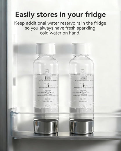1L MOKKOM Soda Maker Bottle, Reusable Sparkling Water Bottles, BPA Free PET Carbonating Bottles, Replacement Bottle