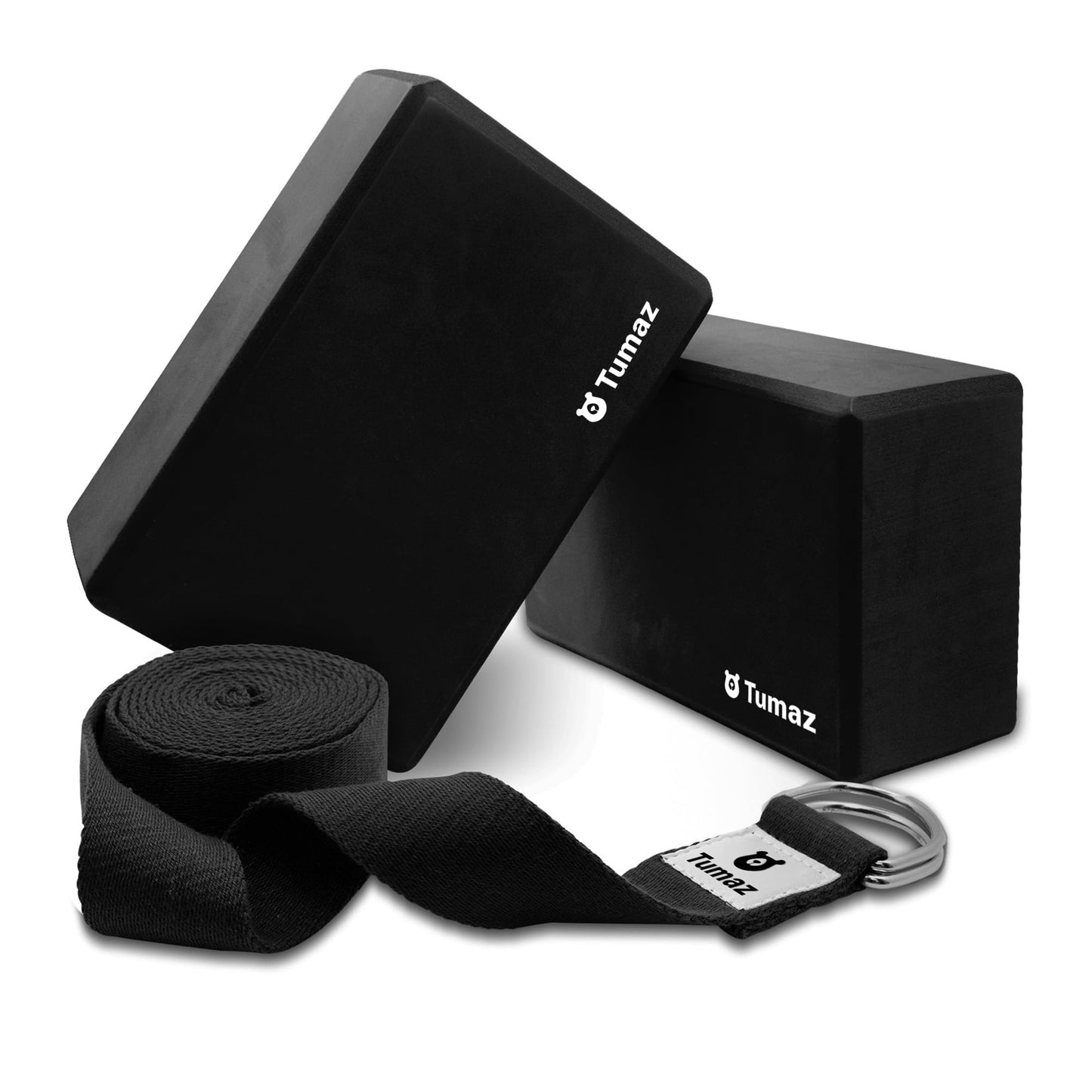 Tumaz Non-Slip Yoga Blocks 2-Pack - High Density/Lightweight EVA Foam & Natural Cork for Stability, Premium Set with E-Book Included