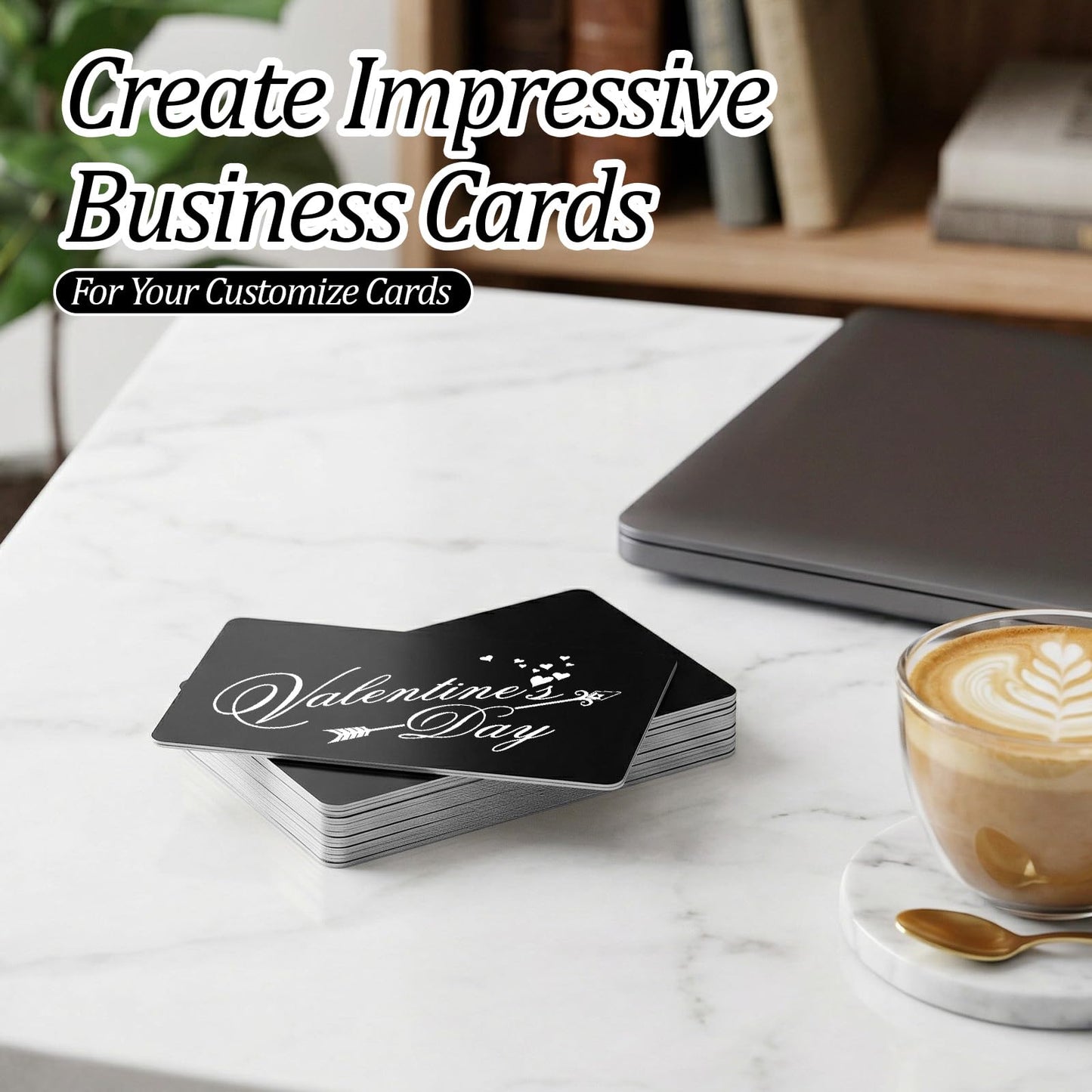 300 Pack Black Aluminum Metal Business Cards Blanks | 3.38” x 2.12” x 0.008” Laser Engraving Blanks | Premium Anodized Aluminum Name Cards for Laser Engraving, CNC, DIY Gifts, VIP & Membership Card